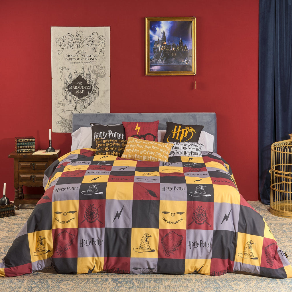 100% cotton duvet cover Hogwarts checkered