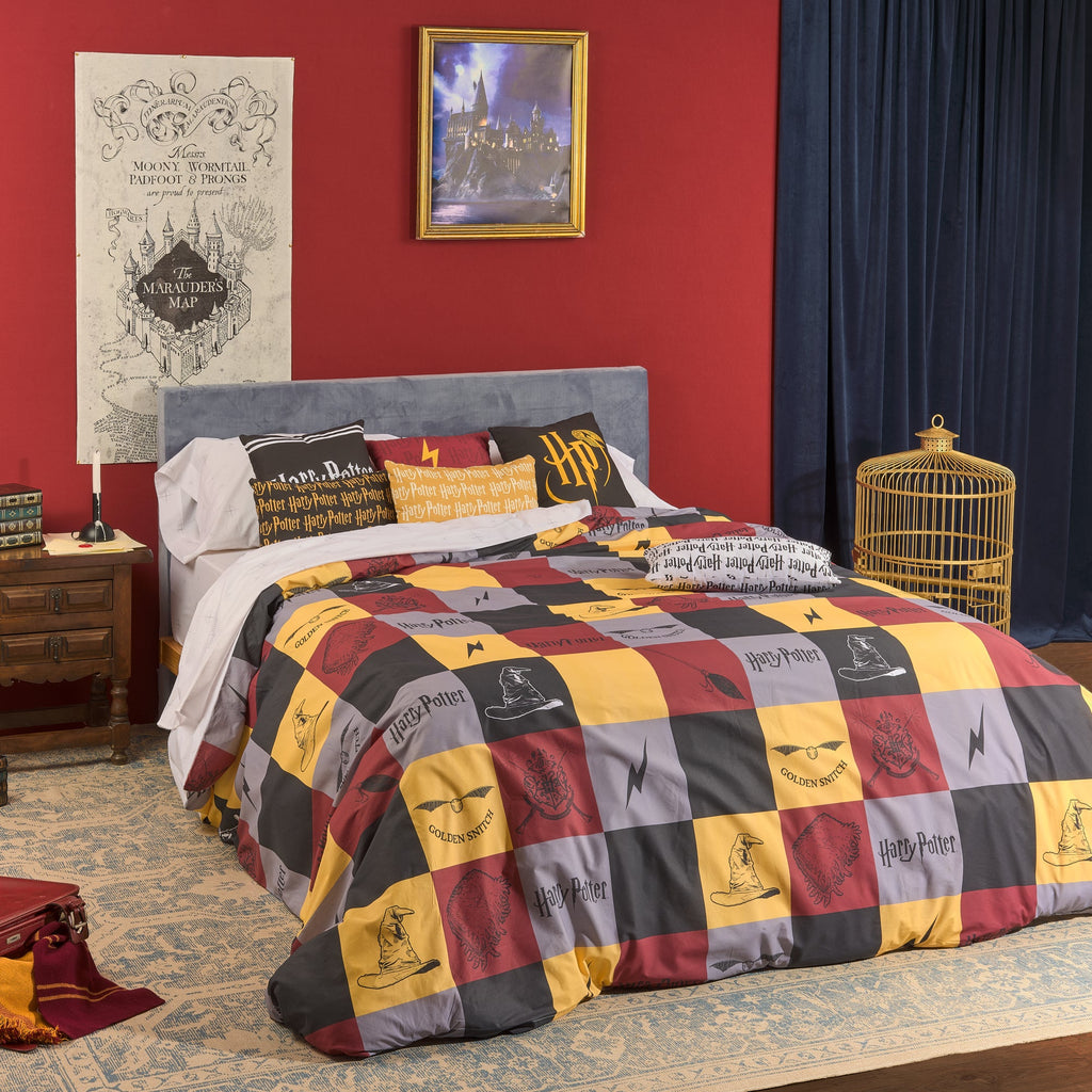 100% cotton duvet cover Hogwarts checkered