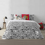 Housse de couette 100% coton Tom &amp; Jerry Noir &amp; Blanc