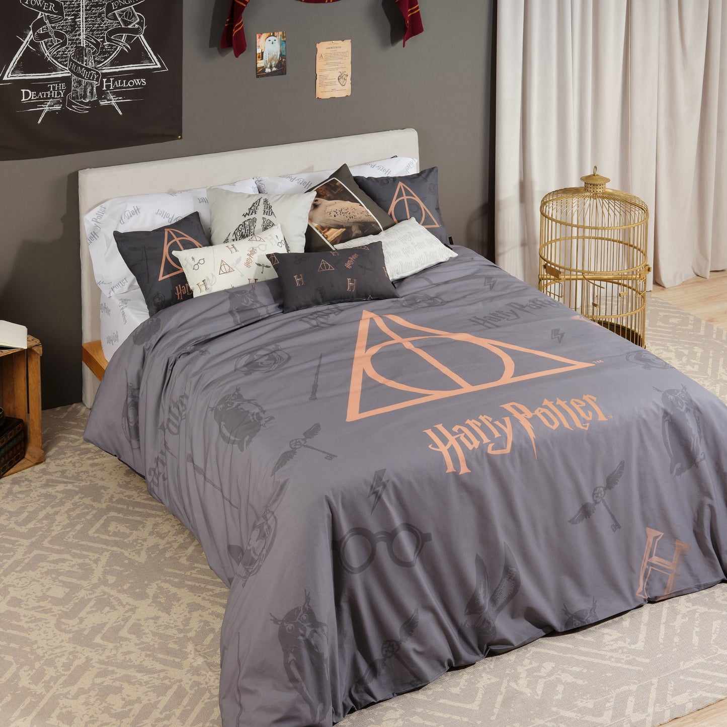 Funda nórdica 100% algodón Deathly Hallows