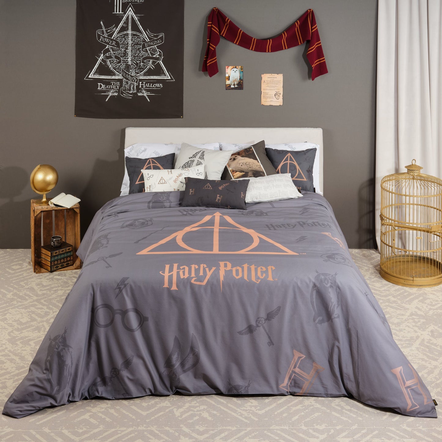 Funda nórdica 100% algodón Deathly Hallows