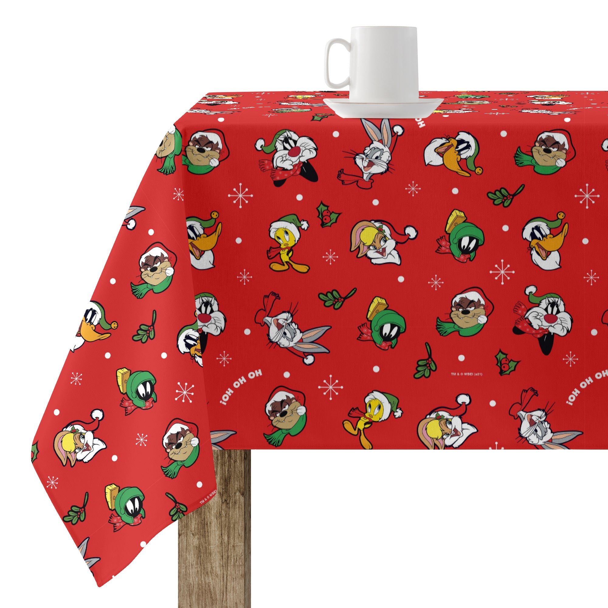 Looney Tunes Christmas stain-resistant tablecloth 01