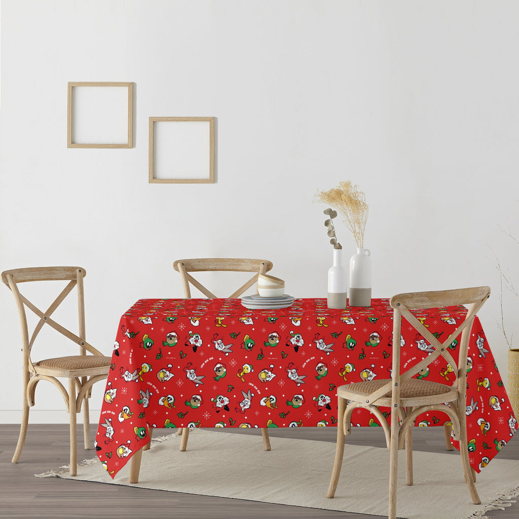 Looney Tunes Christmas stain-resistant tablecloth 01