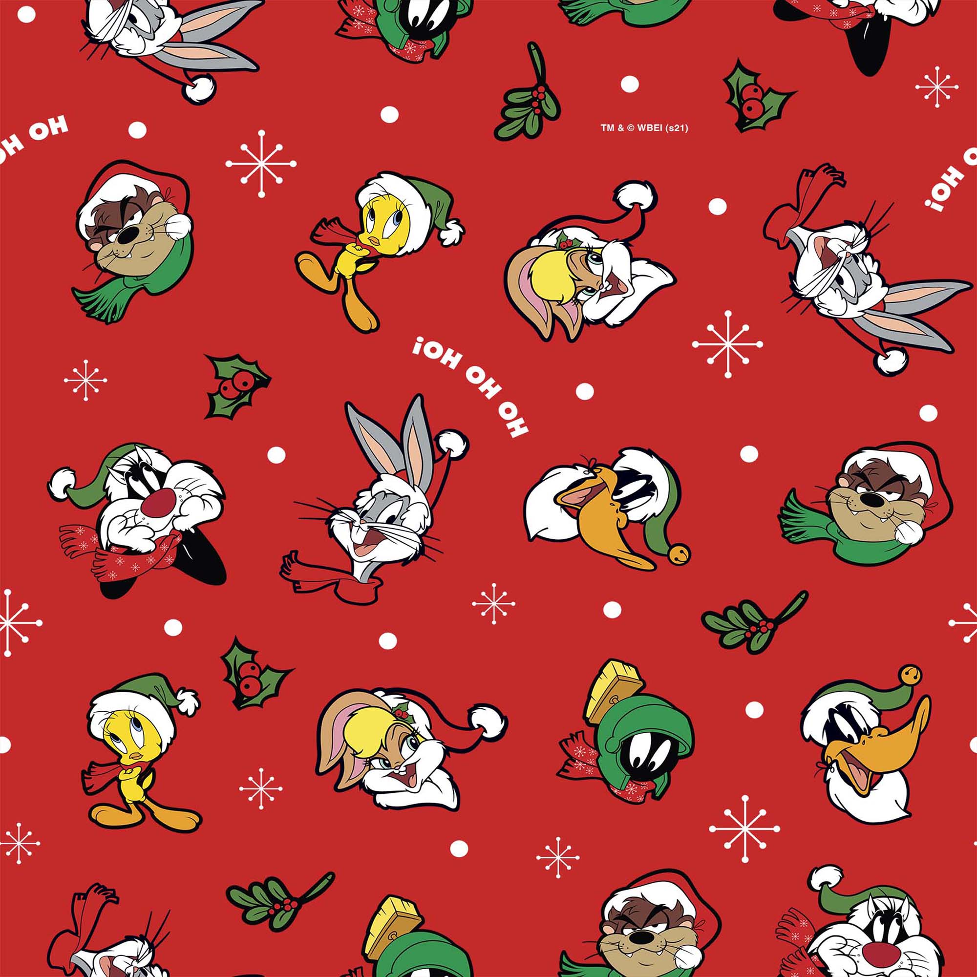 Looney Tunes Christmas stain-resistant tablecloth 01