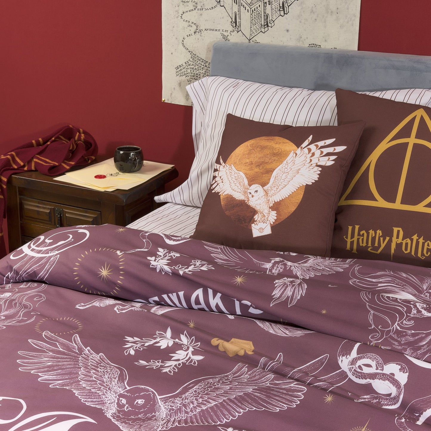 Funda de cojín 100% algodón 45x45cm Hogwarts Intricate A