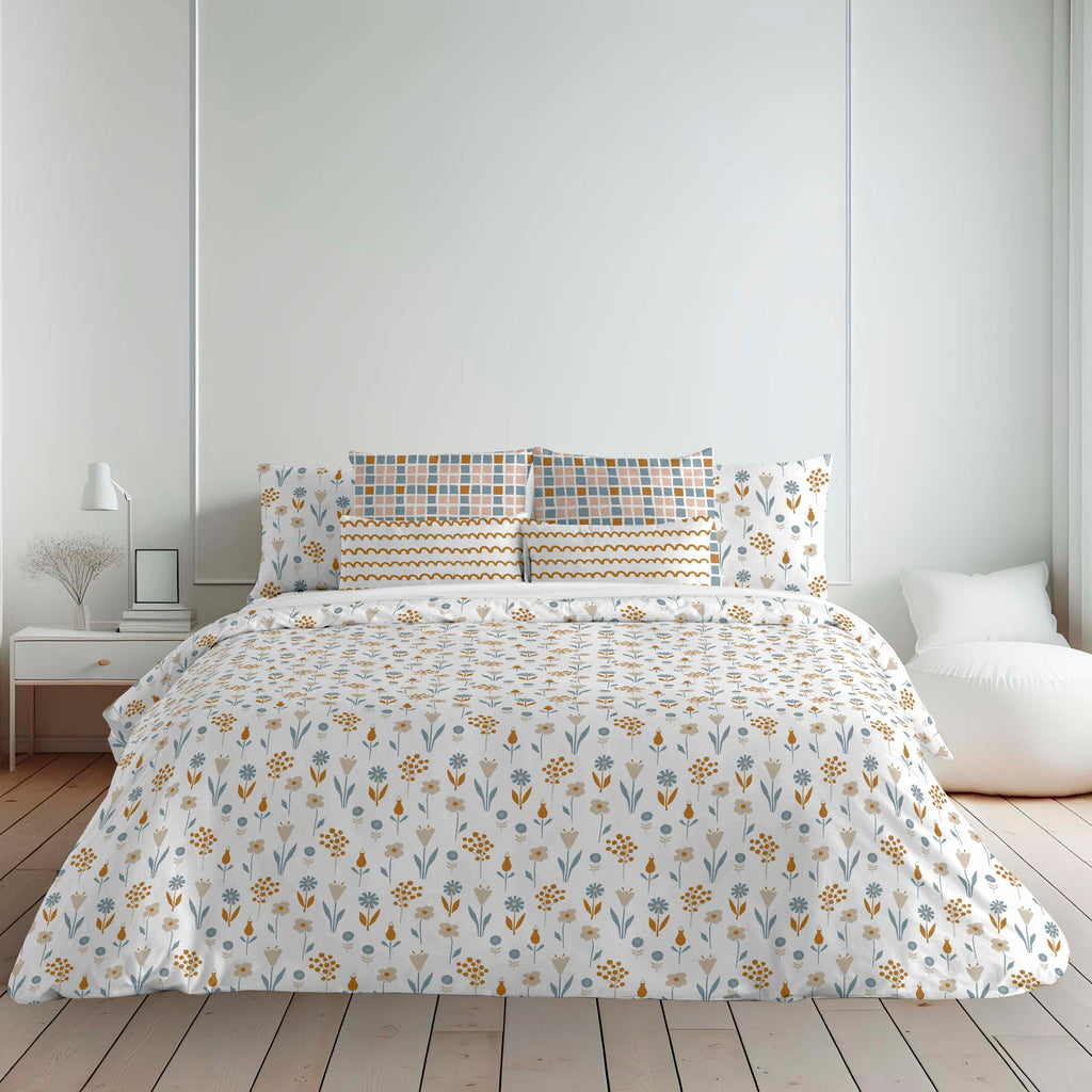 Housse de couette avec boutons 100% coton Alkamar