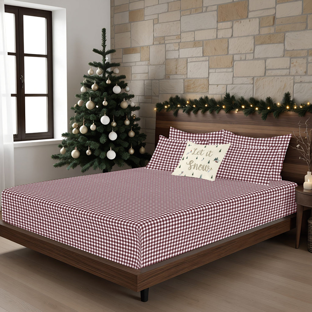 Juego de sábanas Xmas Vichy 100% algodón