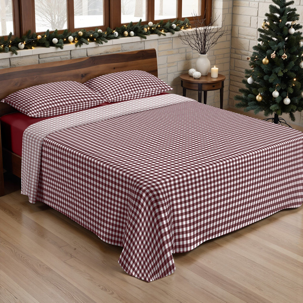 Juego de sábanas Xmas Vichy 100% algodón