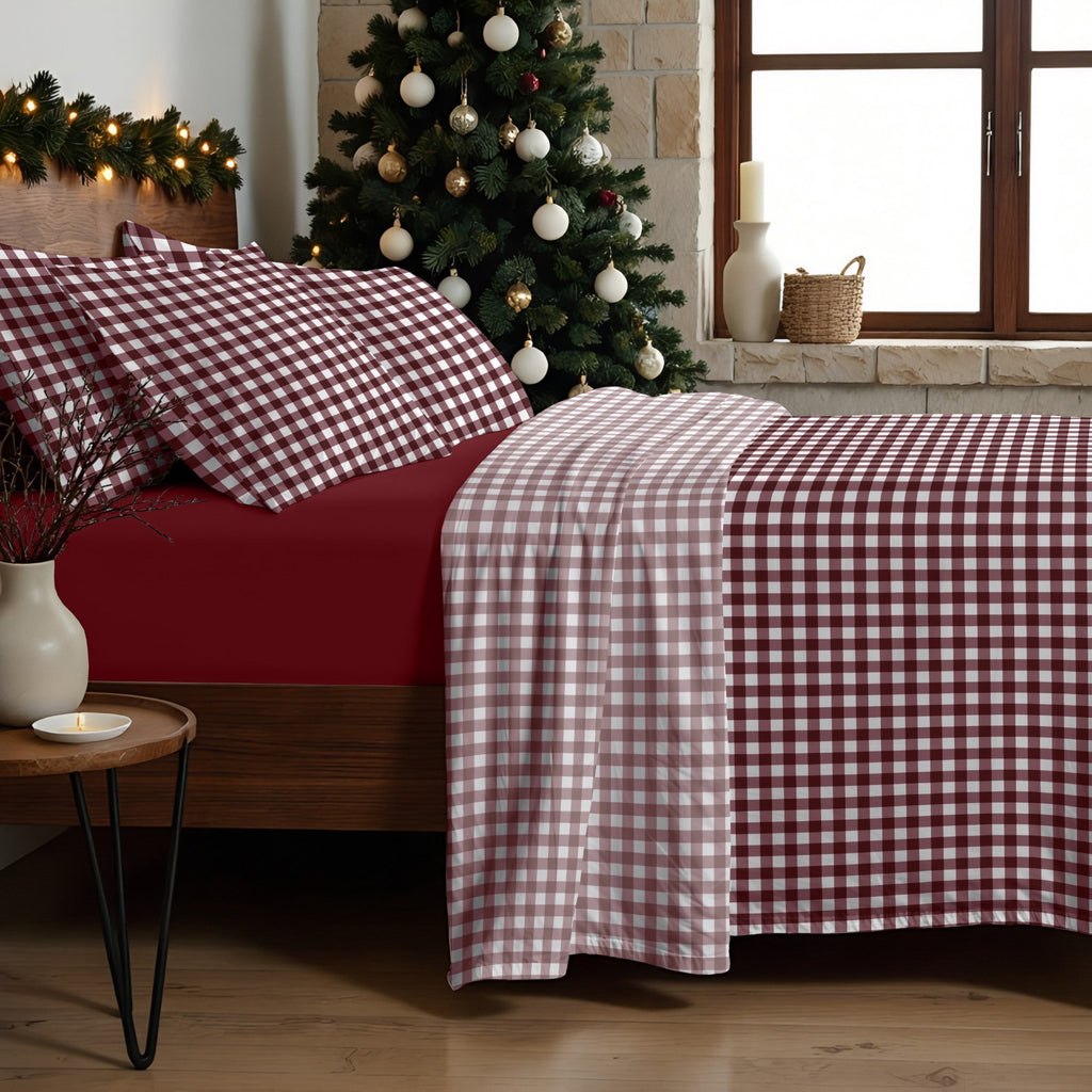 Juego de sábanas Xmas Vichy 100% algodón