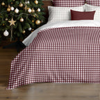 Funda nórdica con clicks Vichy Burdeos 100% algodón