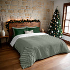 Funda nórdica con clicks Vichy Verde 100% algodón