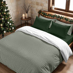 Funda nórdica con clicks Vichy Verde 100% algodón