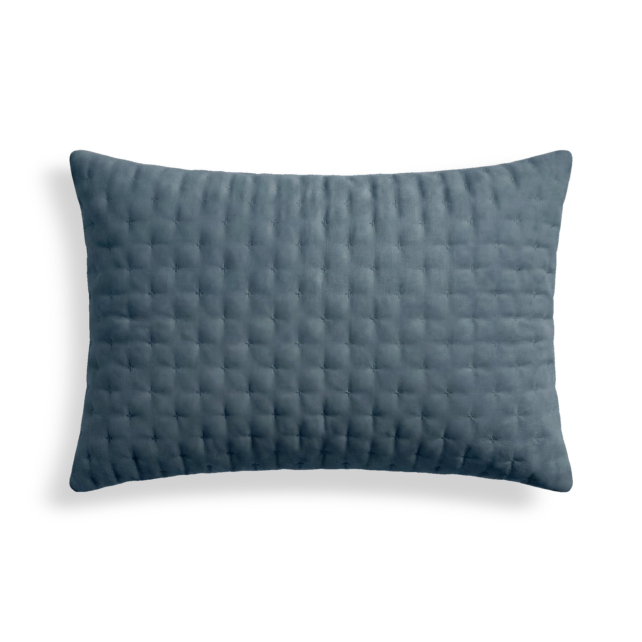 Funda de almohada lisa acolchada Azul Ceniza 50x80 cm