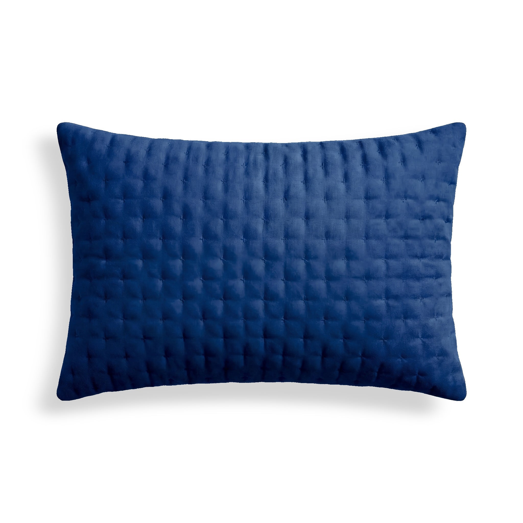 Funda de almohada lisa acolchada Azul Cobalto 50x80 cm