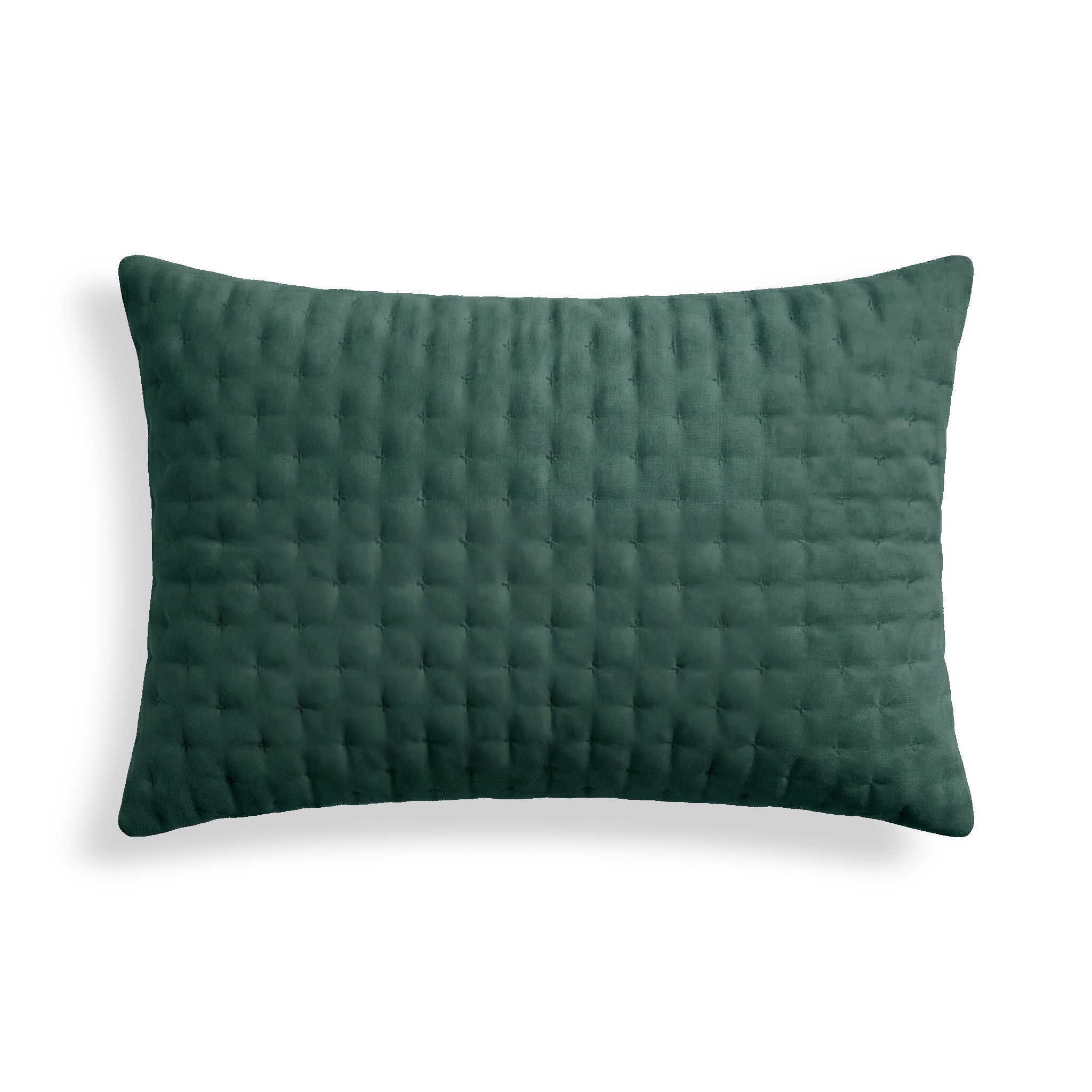 Funda de cojín lisa acolchada Azul Esmeralda 30x50 cm
