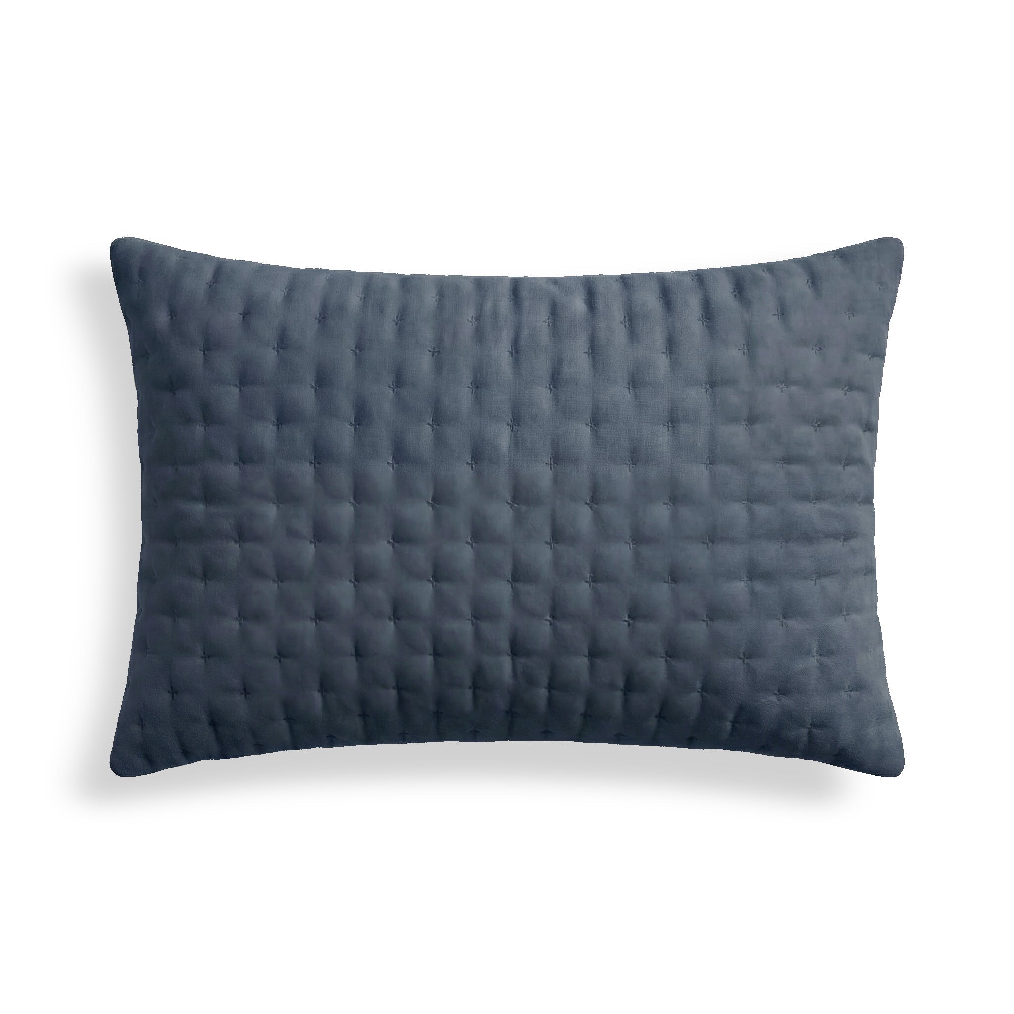 Funda de cojín lisa acolchada Azul Oscuro 30x50 cm