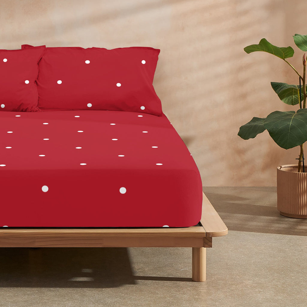 Drap housse Laponia 47 rouge 100% coton