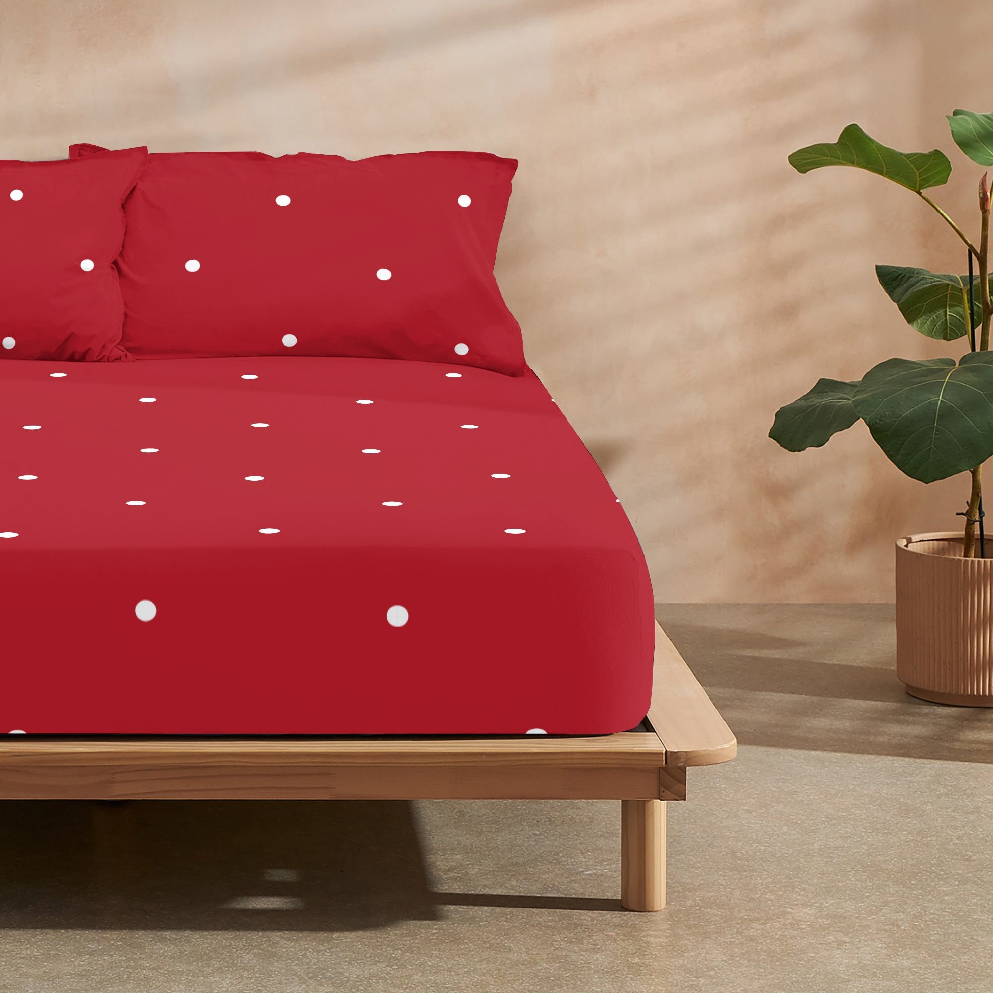 Drap housse Laponia 47 rouge 100% coton