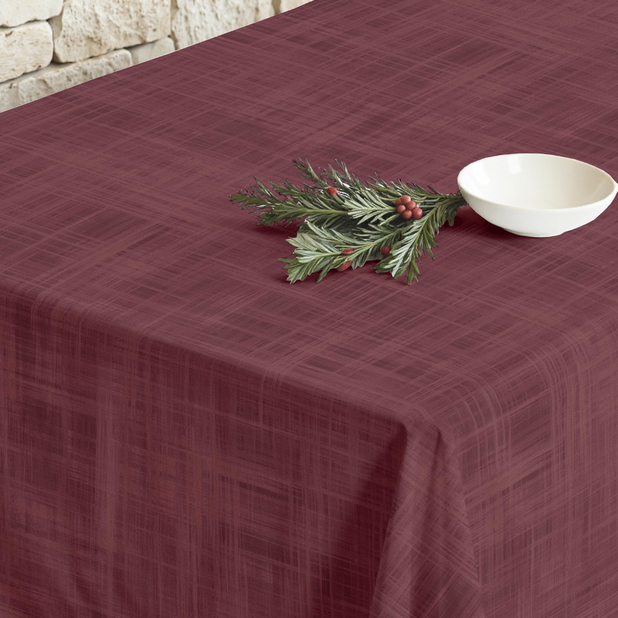 Christmas Bordeaux stain-resistant tablecloth
