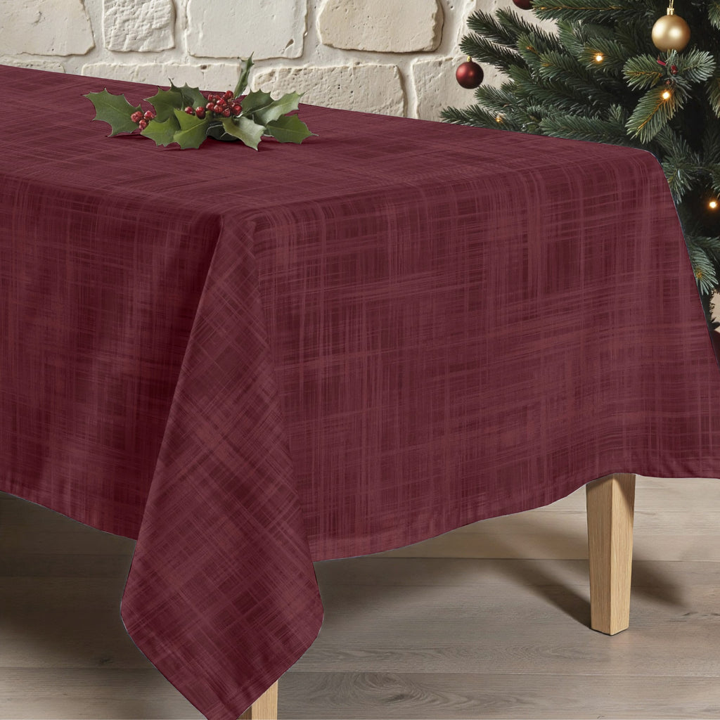 Christmas Bordeaux stain-resistant tablecloth