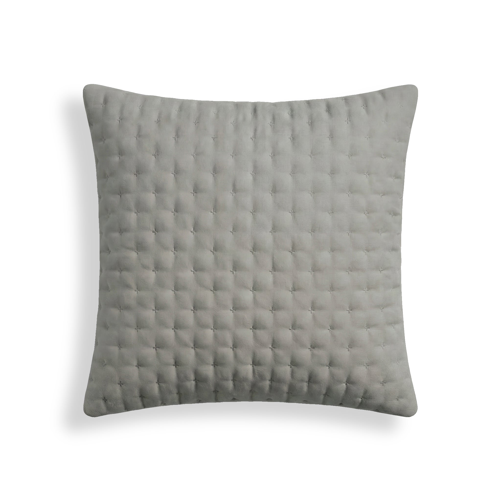 Funda de almohada lisa acolchada Ceniza
