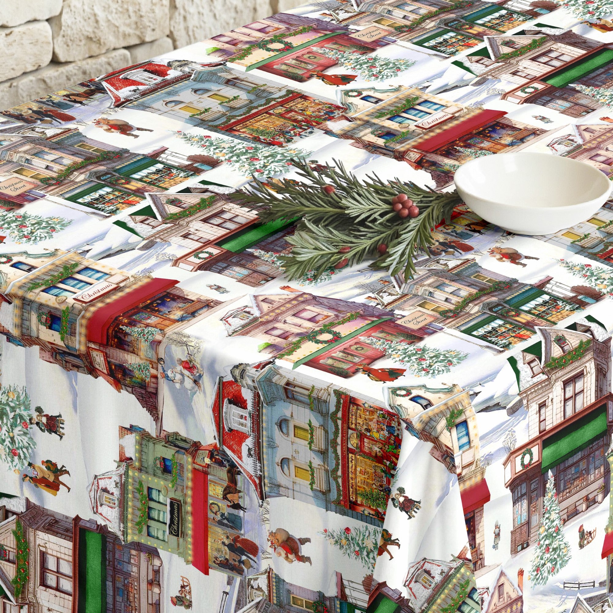 Christmas City stain-resistant tablecloth 1