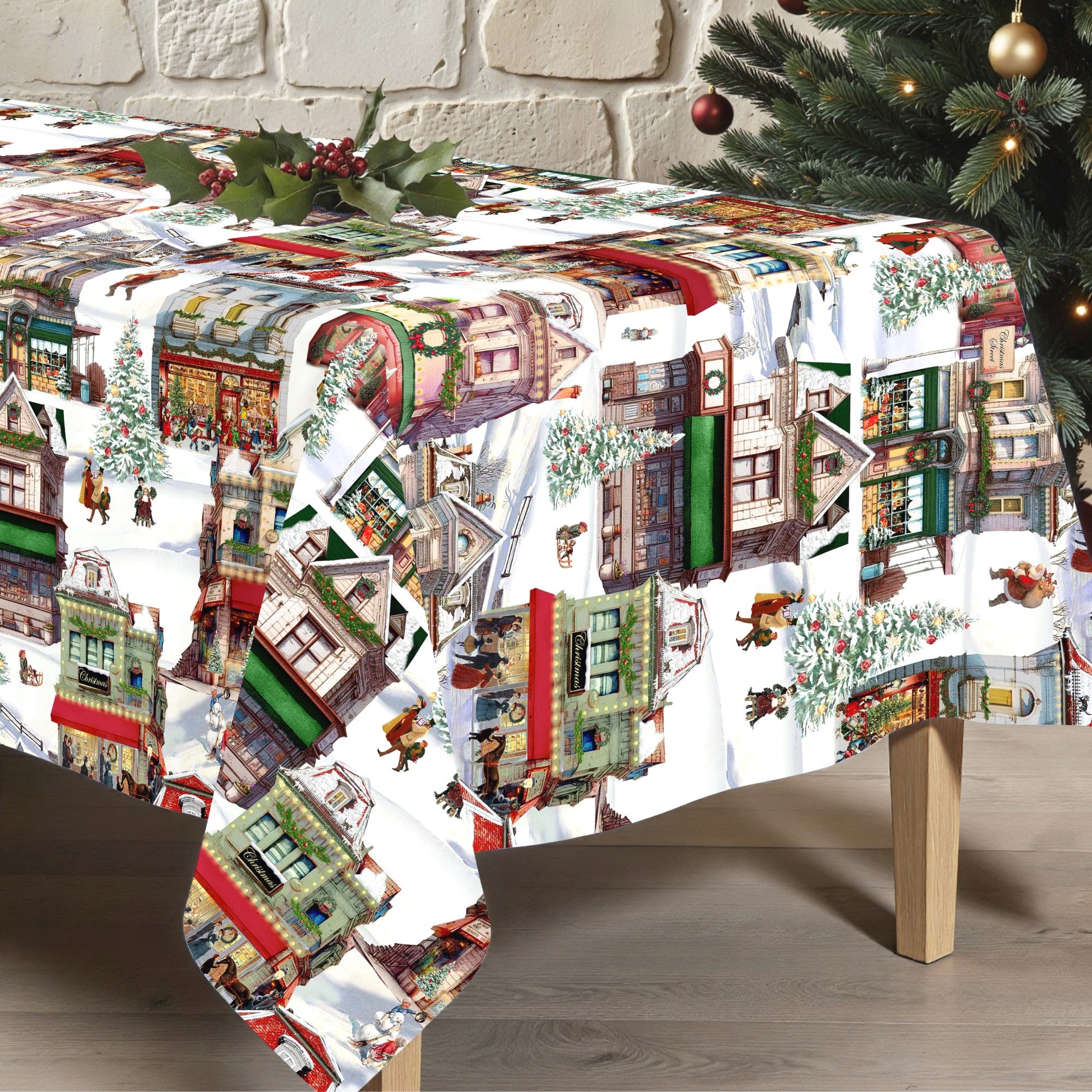 Christmas City stain-resistant tablecloth 1