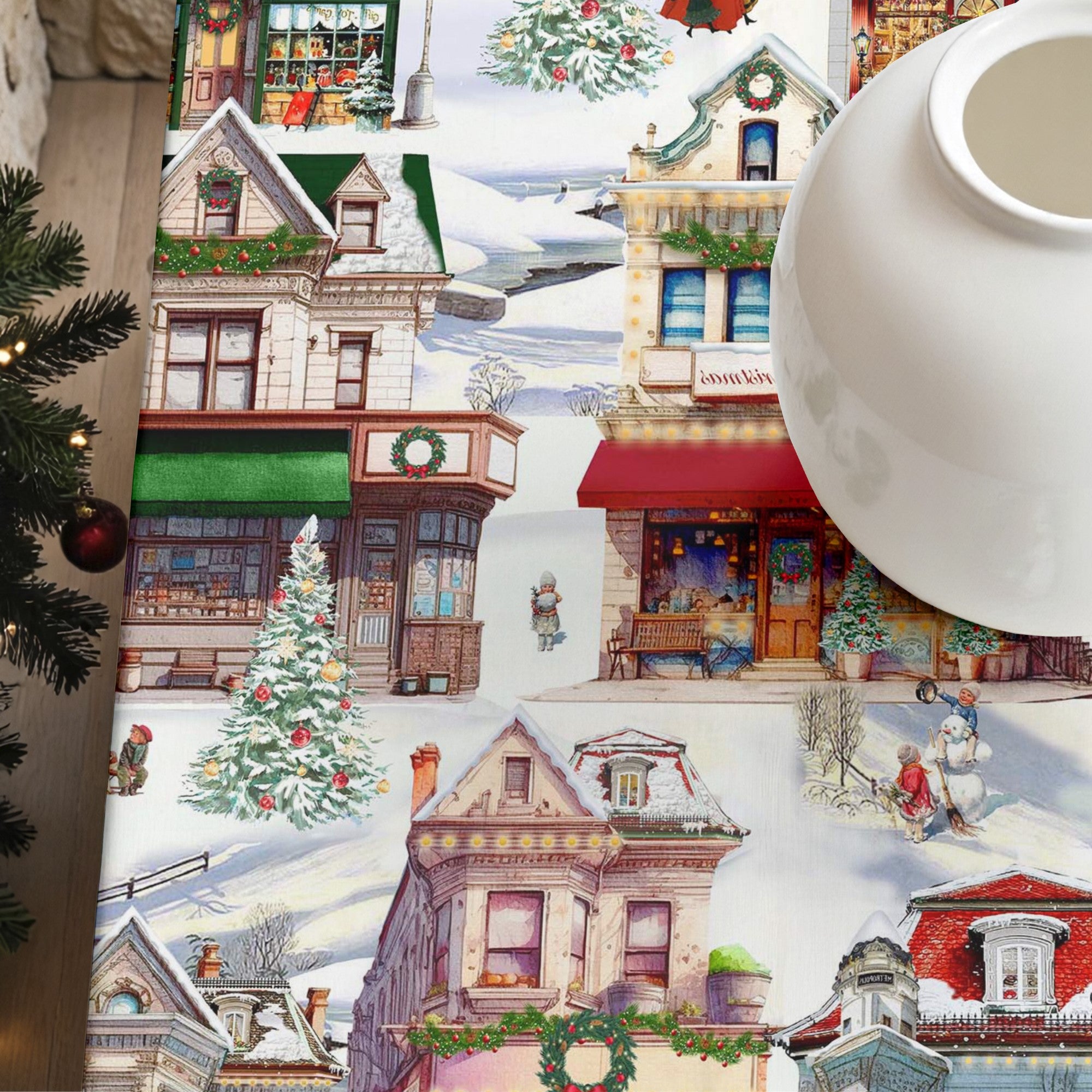 Christmas City stain-resistant tablecloth 1
