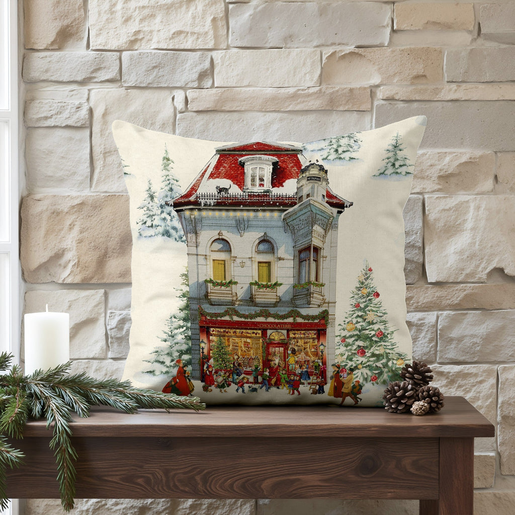 Funda de cojín 100% algodón Christmas City B 50x50 cm