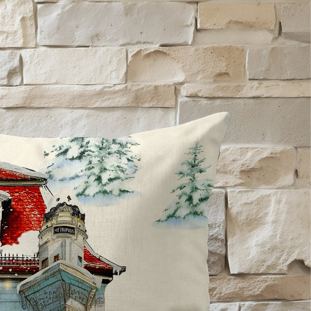 Funda de cojín 100% algodón Christmas City B 50x50 cm