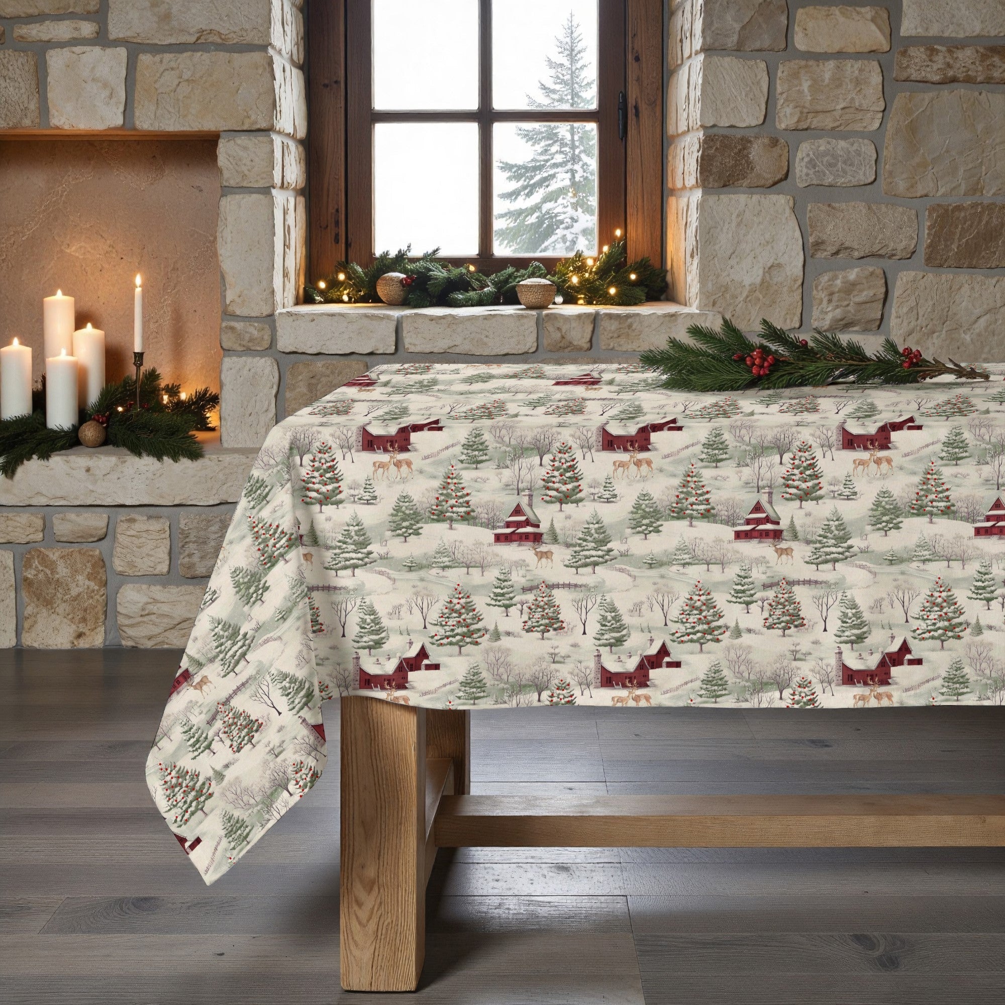 Mantel antimanchas Christmas deer 1225