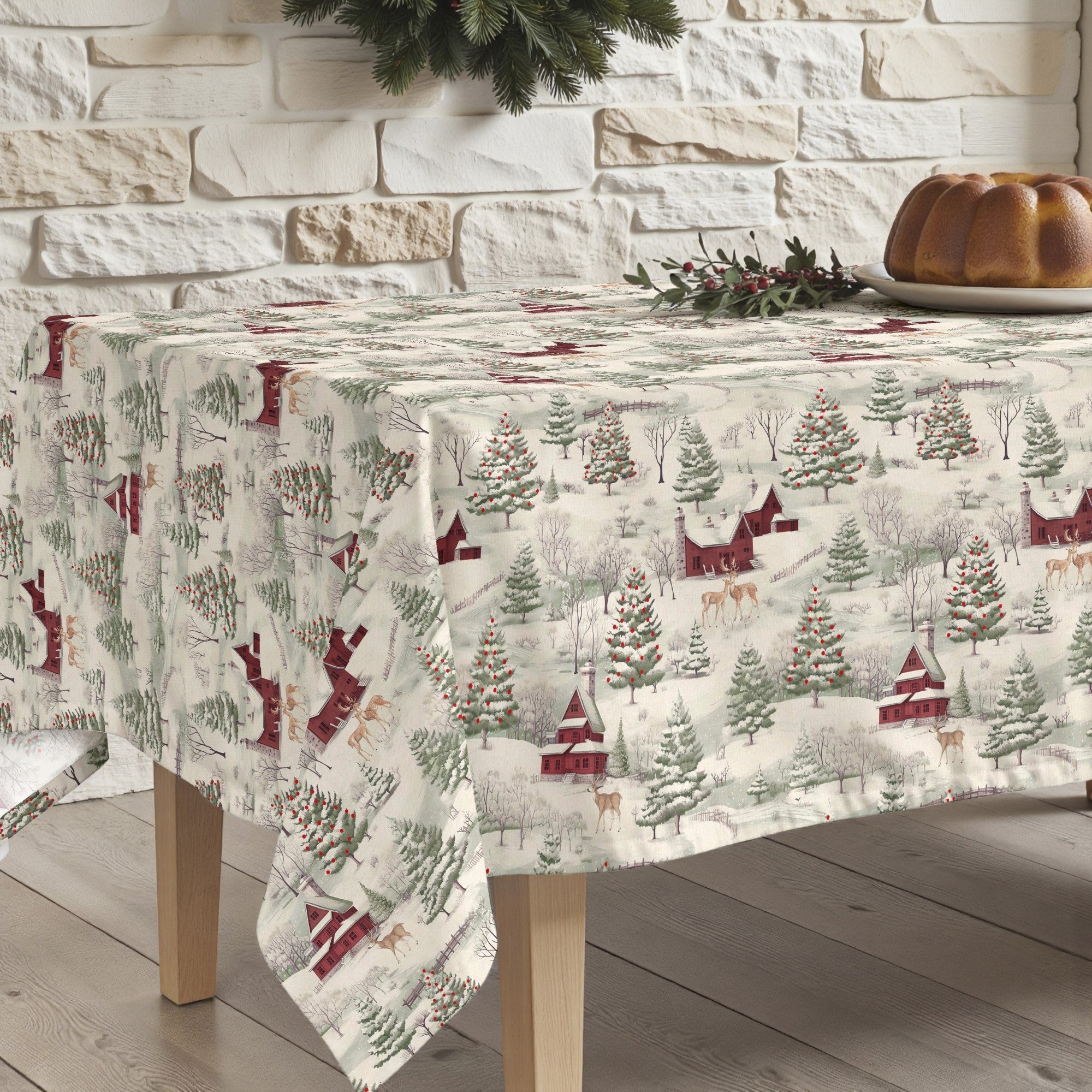 Mantel antimanchas Christmas deer 1225