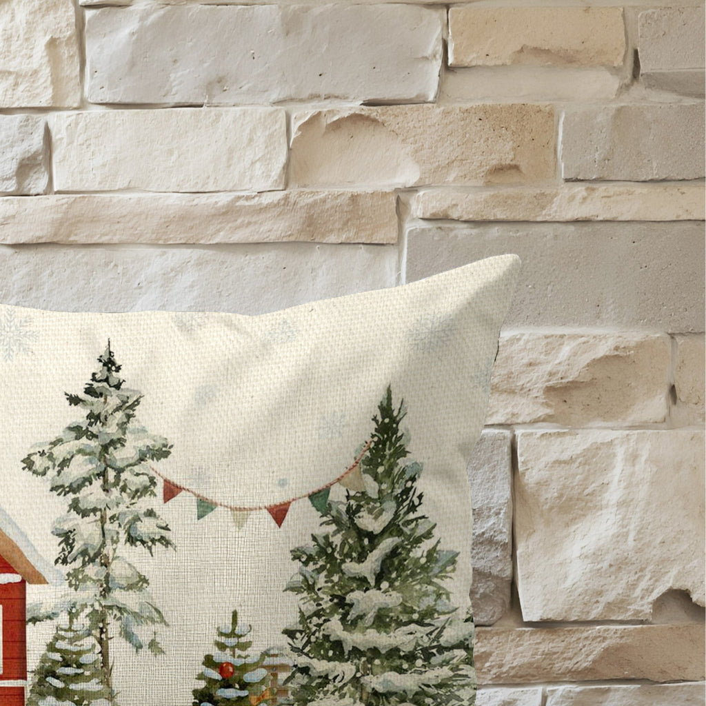 Funda de cojín 100% algodón Christmas House C 30x50 cm
