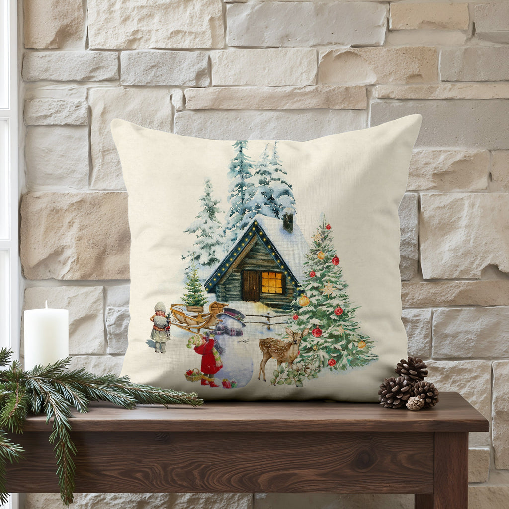 Funda de cojín 100% algodón Christmas Landscape B 50x50 cm