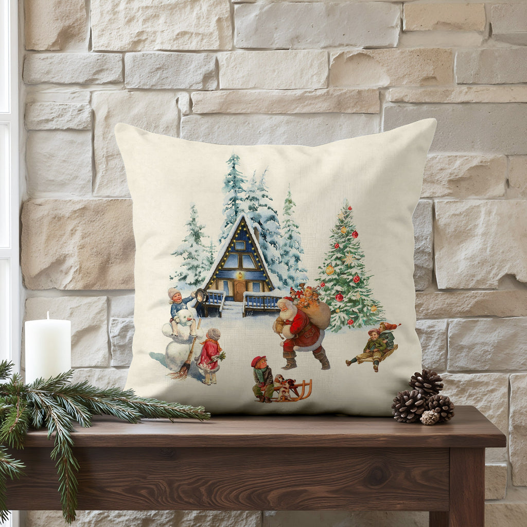 Funda de cojín 100% algodón Christmas Landscape A 50x50 cm