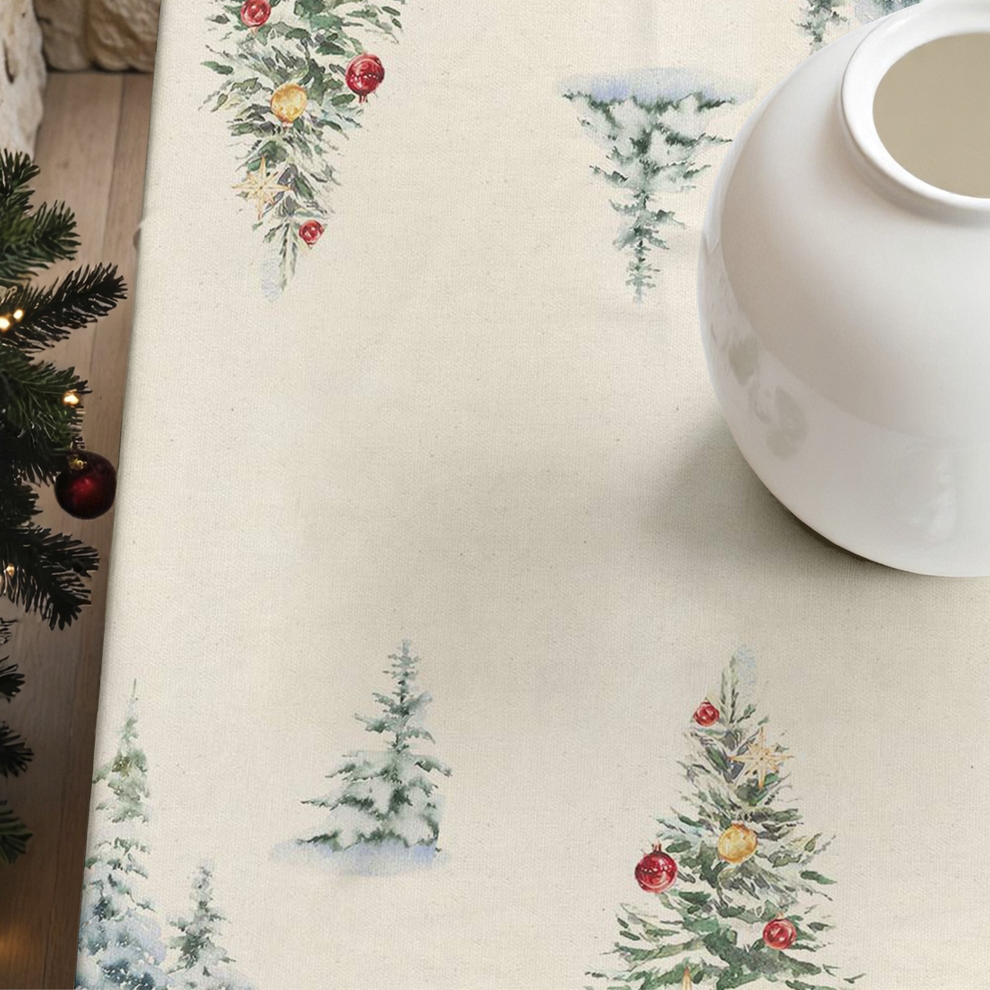 Mantel antimanchas Christmas landscape 100