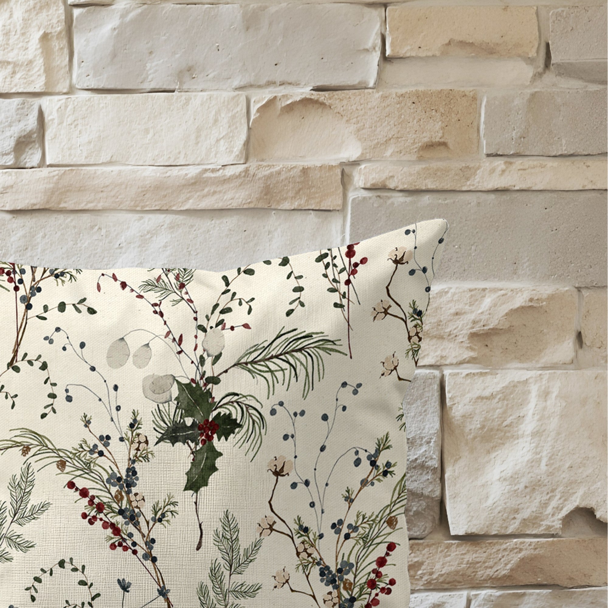 Funda de cojín 100% algodón Christmas Muerdago 2-100 50x50 cm