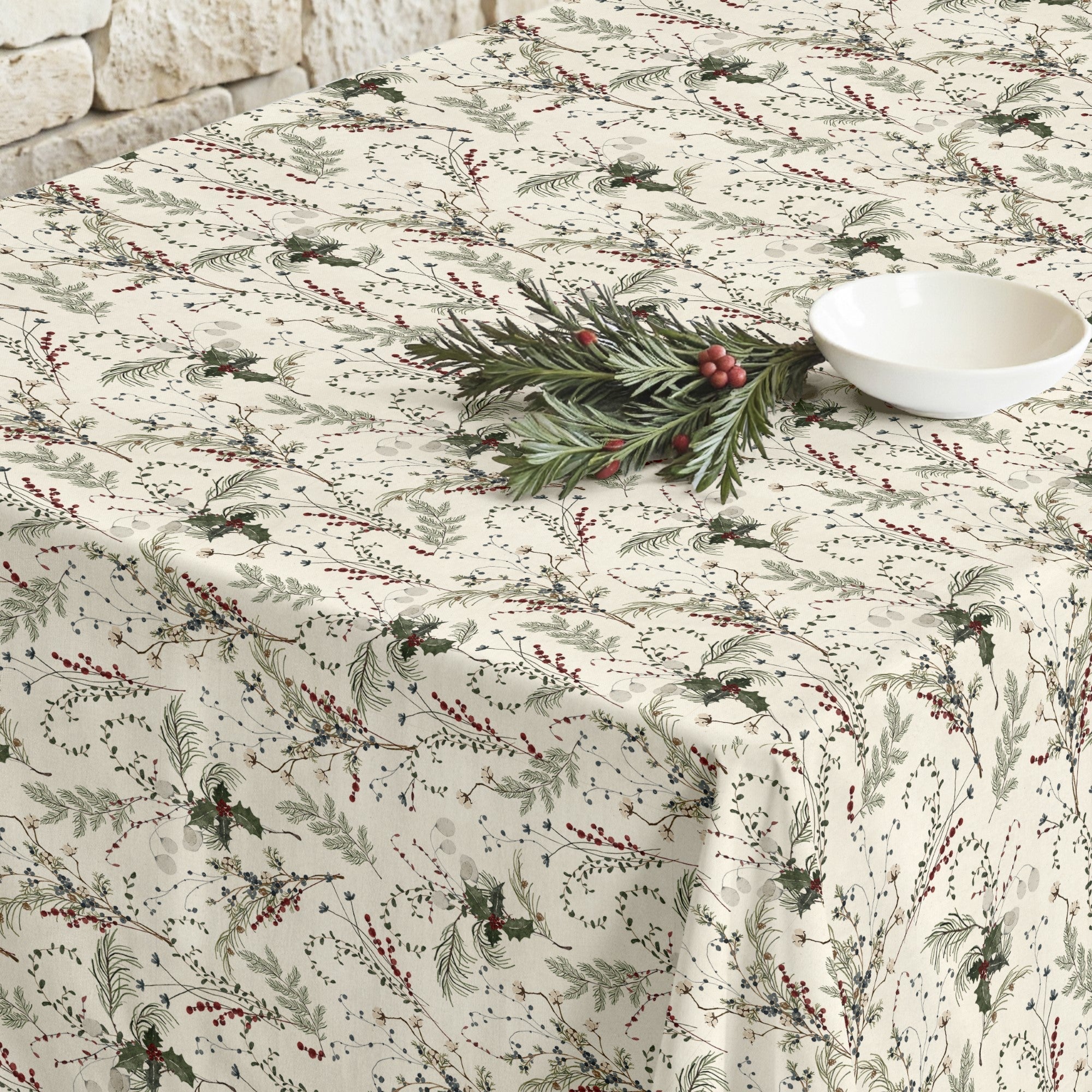 Mantel antimanchas Christmas Muérdago 2