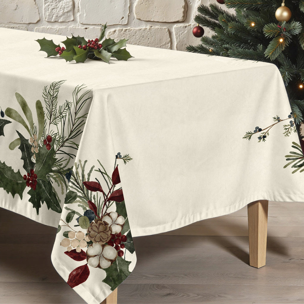 Mantel antimanchas Christmas Muérdago