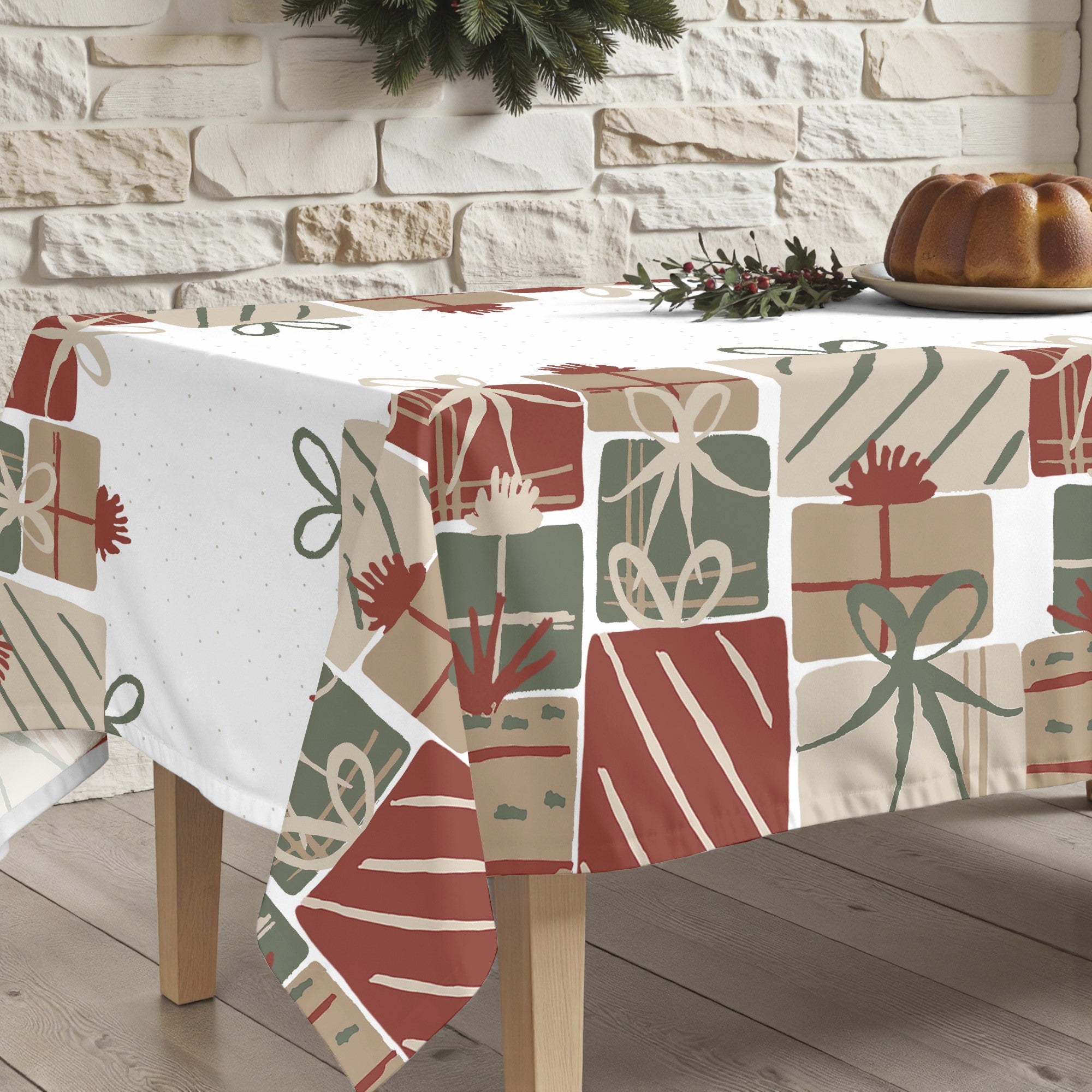 Nappe antitache cadeau de Noël