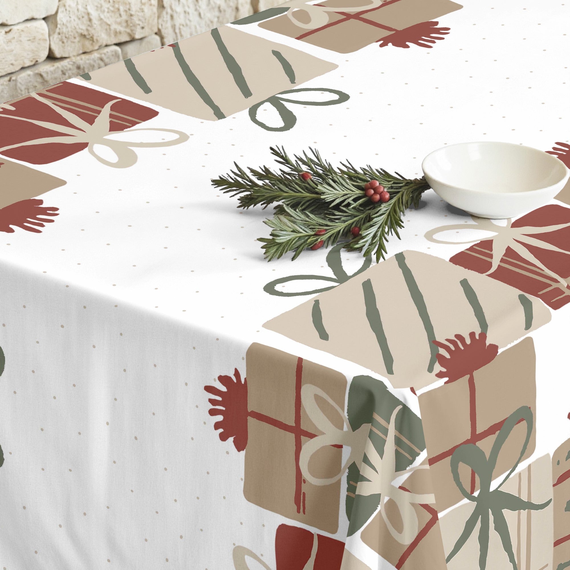Nappe antitache cadeau de Noël