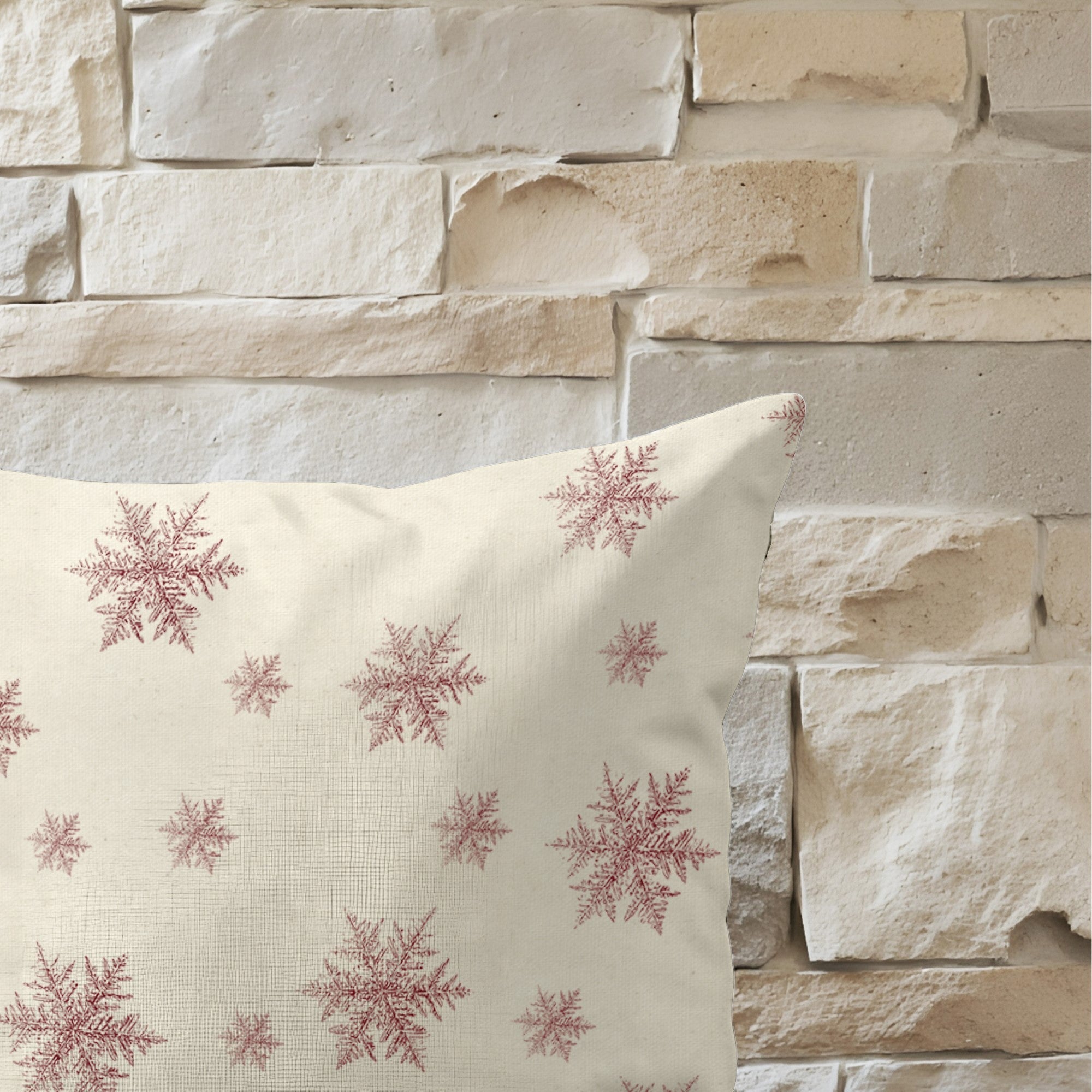 Funda de cojín 100% algodón Christmas red Toile 30x50 cm