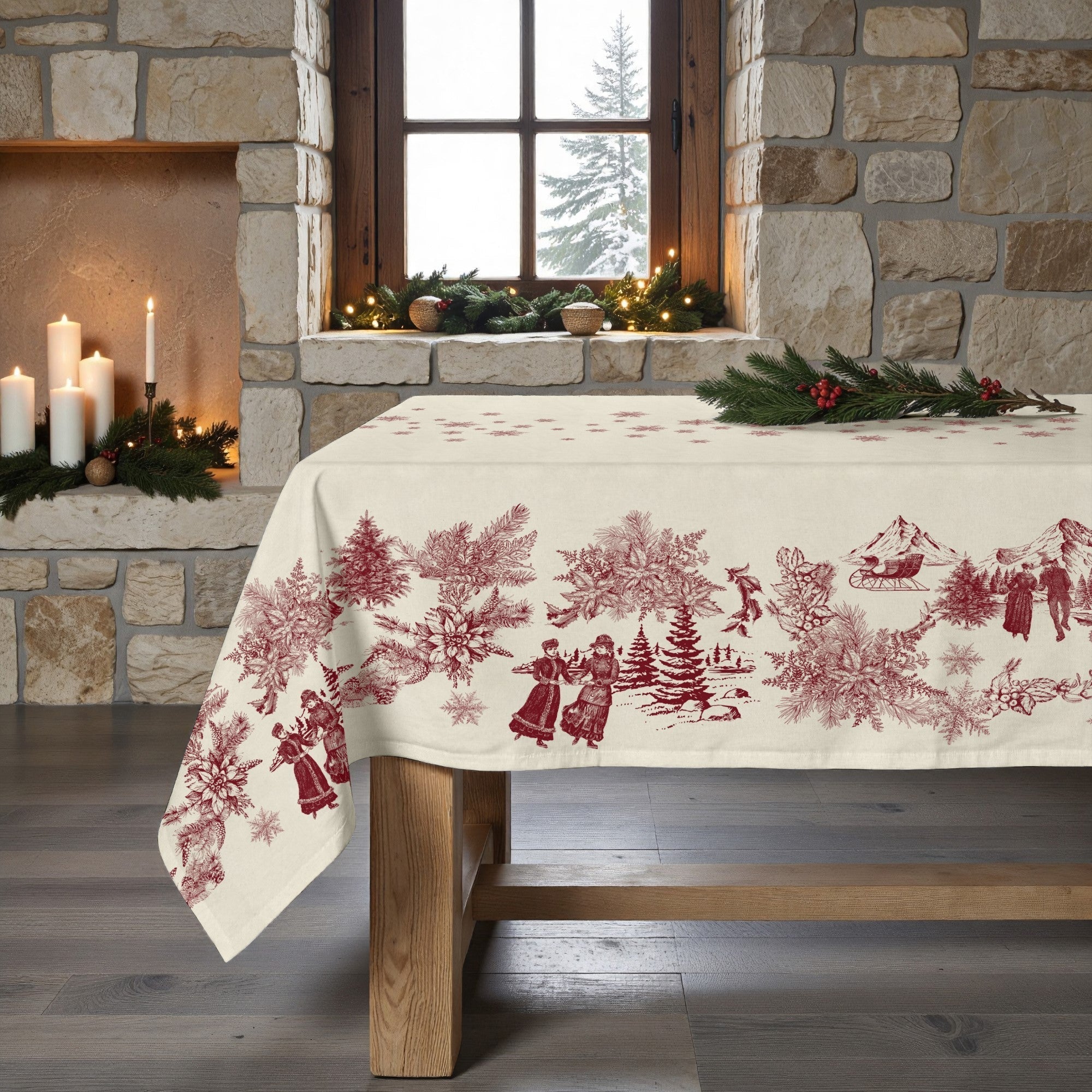 Mantel antimanchas Christmas toile vp-101