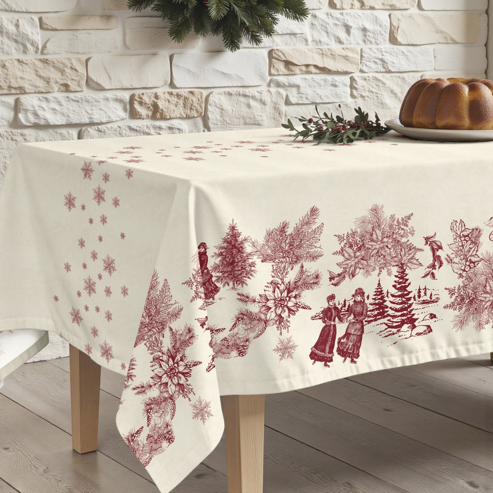 Mantel antimanchas Christmas toile vp-101