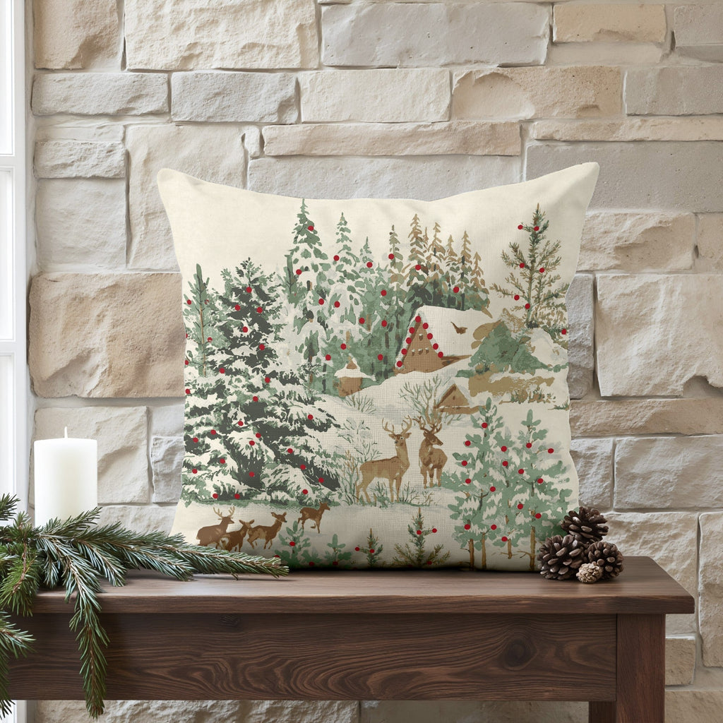 Funda de cojín 100% algodón Christmas Ciervo A 50x50 cm