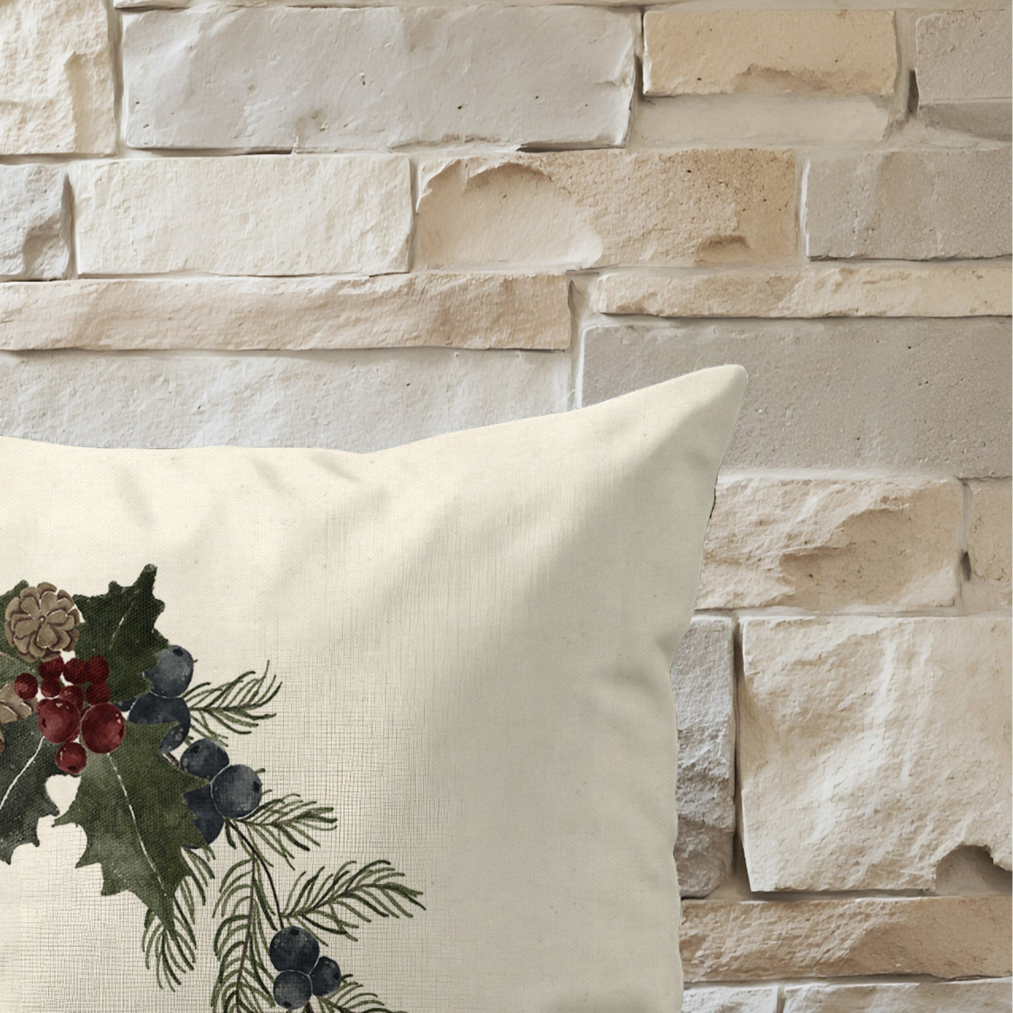 Funda de cojín 100% algodón Christmas Muérdago A 50x50 cm