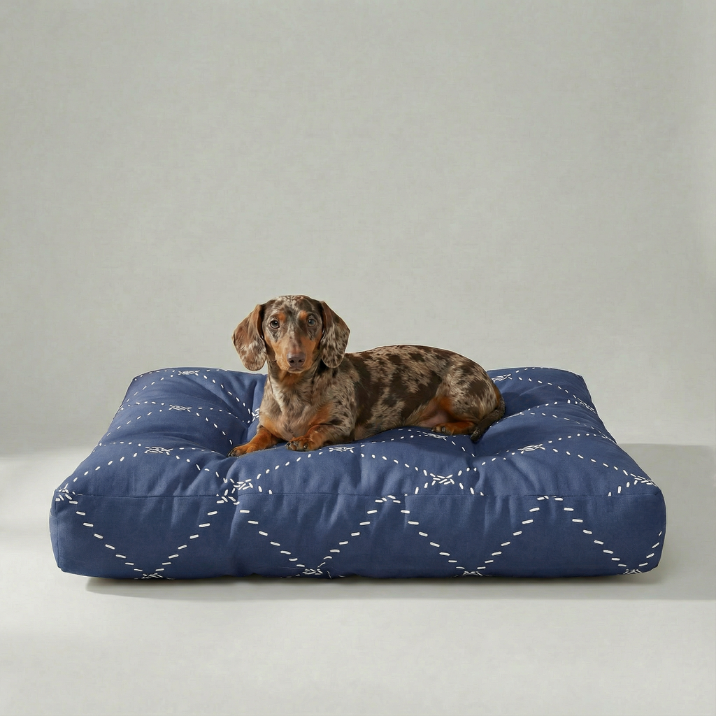 Cama para mascotas gruesa y acolchada antimanchas Benicassim Marino