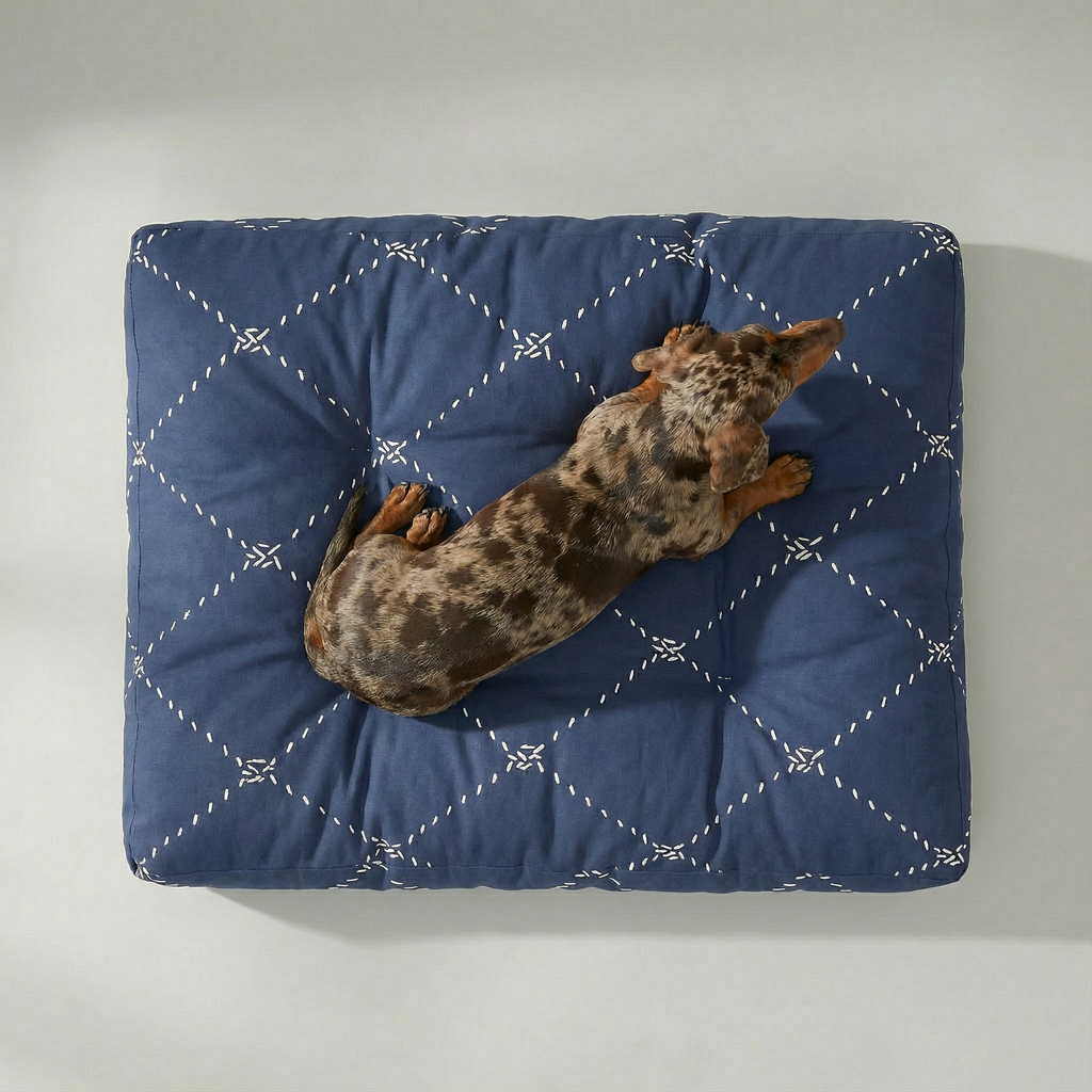 Cama para mascotas gruesa y acolchada antimanchas Benicassim Marino