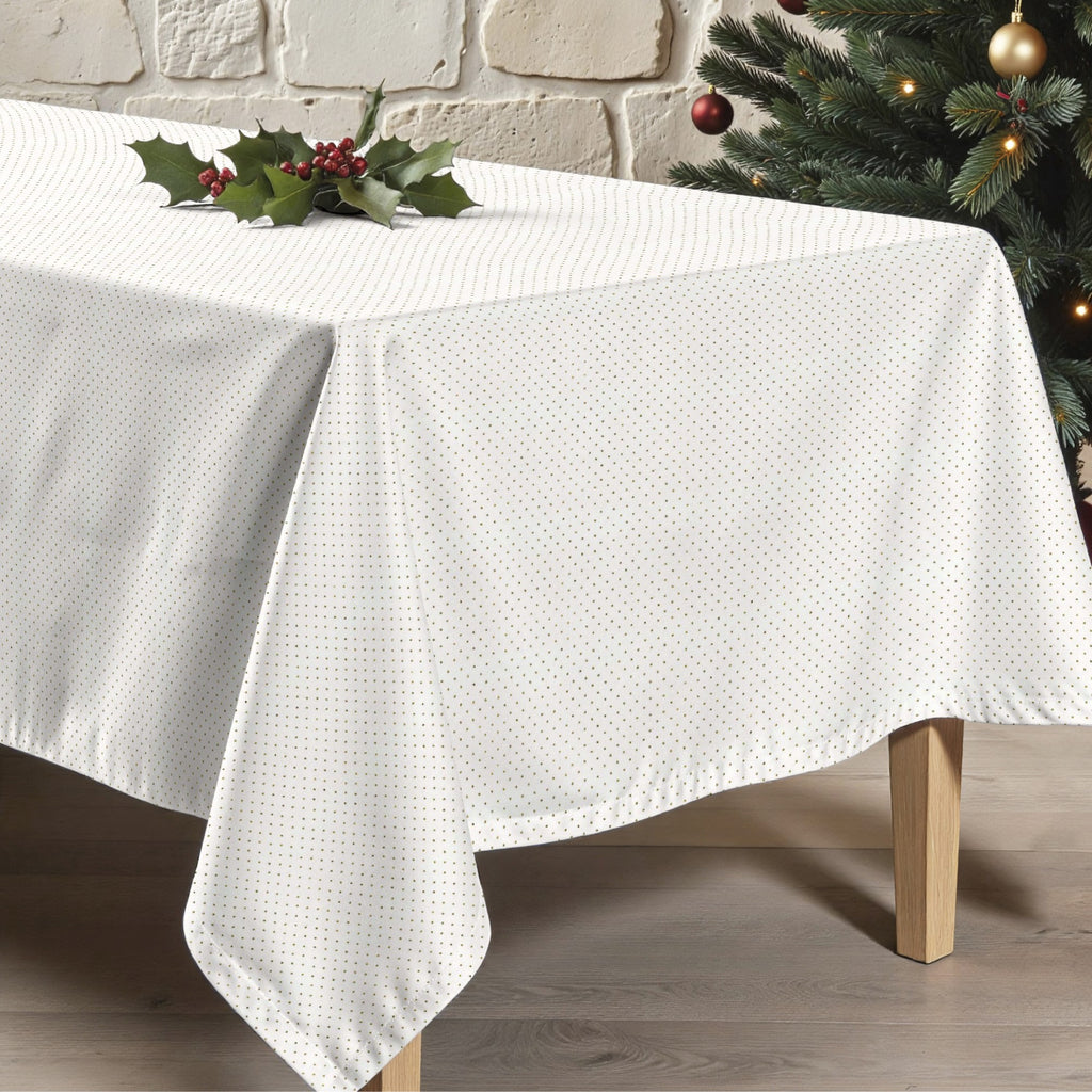 Gold Dots Stain Resistant Tablecloth