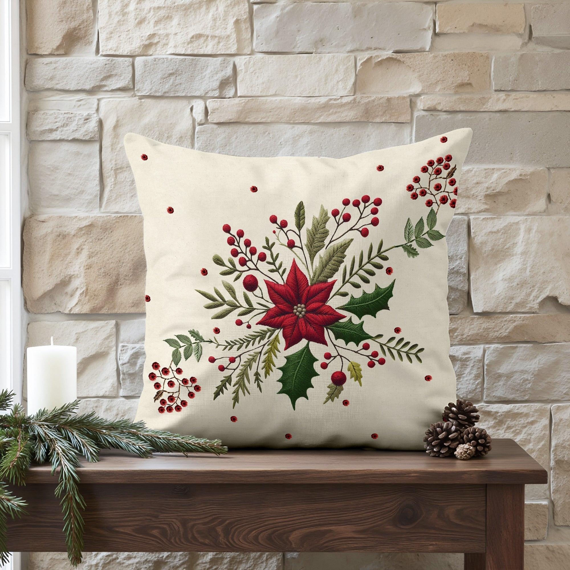 Funda de cojín 100% algodón Embroidery A 50x50 cm